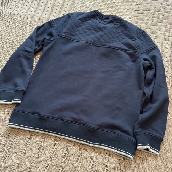 Ben Sherman Navy Blue Quilted Crew Neck Sweatshirt ~ M - Picture 9 of 10